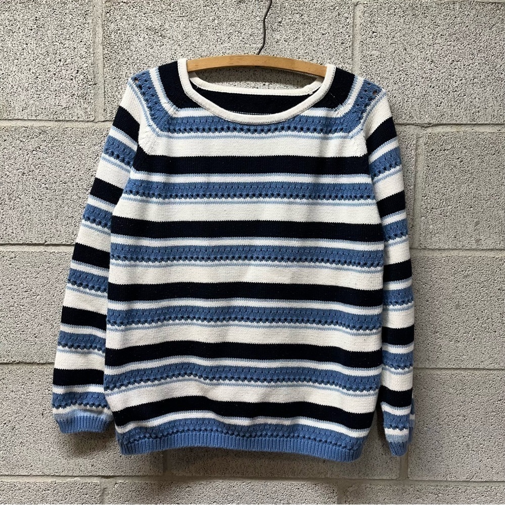 Vintage Cotton Blue Striped Sweater